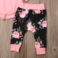 2019 Baby Autumn Winter Clothing Newborn Baby Girls Clothes Letter Romper Jumpsuit + Floral Pants Leggings 3pcs Outfit Set 0-24M