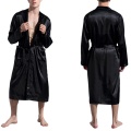 Men's Silk Satin Bathrobe Robe Long Solid Silk Pajamas Men Silk Nightgown Sleepwear kimono homme Gown USA Stock