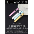 Electric arc lighter metal USB charging strip push up creative windproof ultra-thin mini cigarette lighter ladies