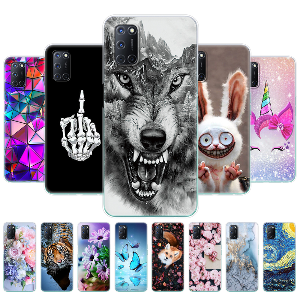 For OPPO A52 Case A92 A72 Case 6.5" Silicon Soft TPU Back Phone Cover For OPPO A 52 72 92 Case Animal Floral Marble Case Bag