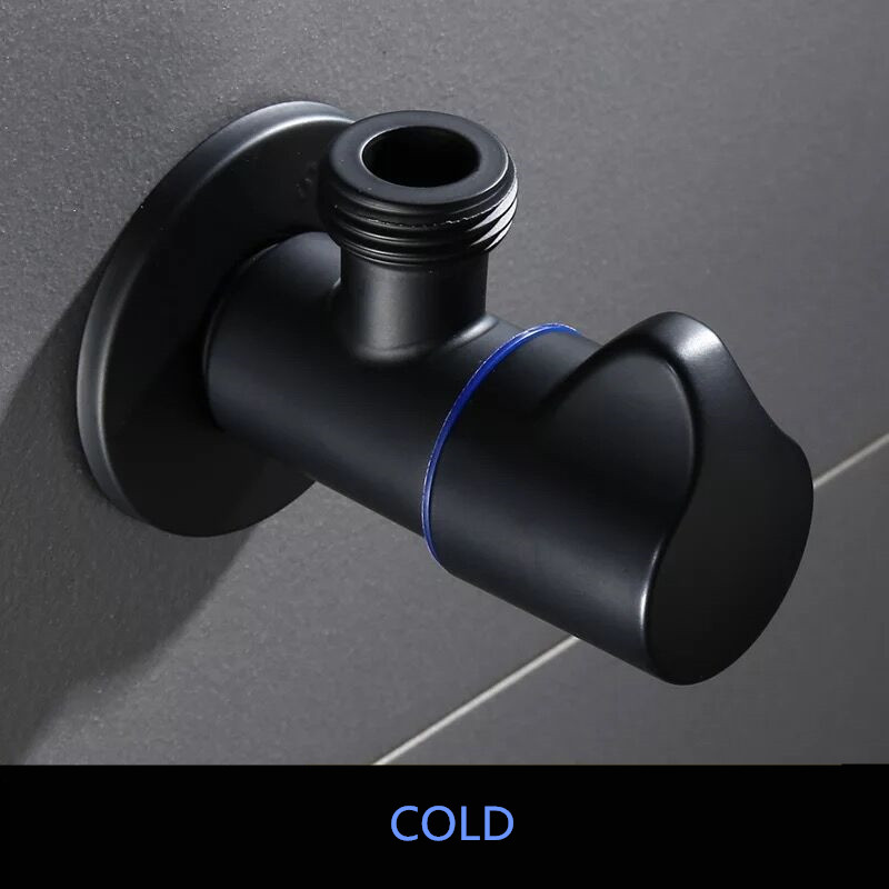 Bathroom Black Paint Angle Filling Valve Faucets Fine Copper Kitchen Cold and Hot Mixer Tap Accessories Standard G 1/2 Threaded