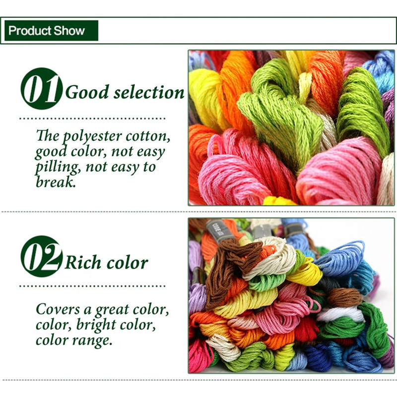 50/100/150 Colors Cross Stitch Floss Cotton Sewing Skeins Embroidery Thread Floss Skein Kit DIY Sewing Tool Set For Women Gift