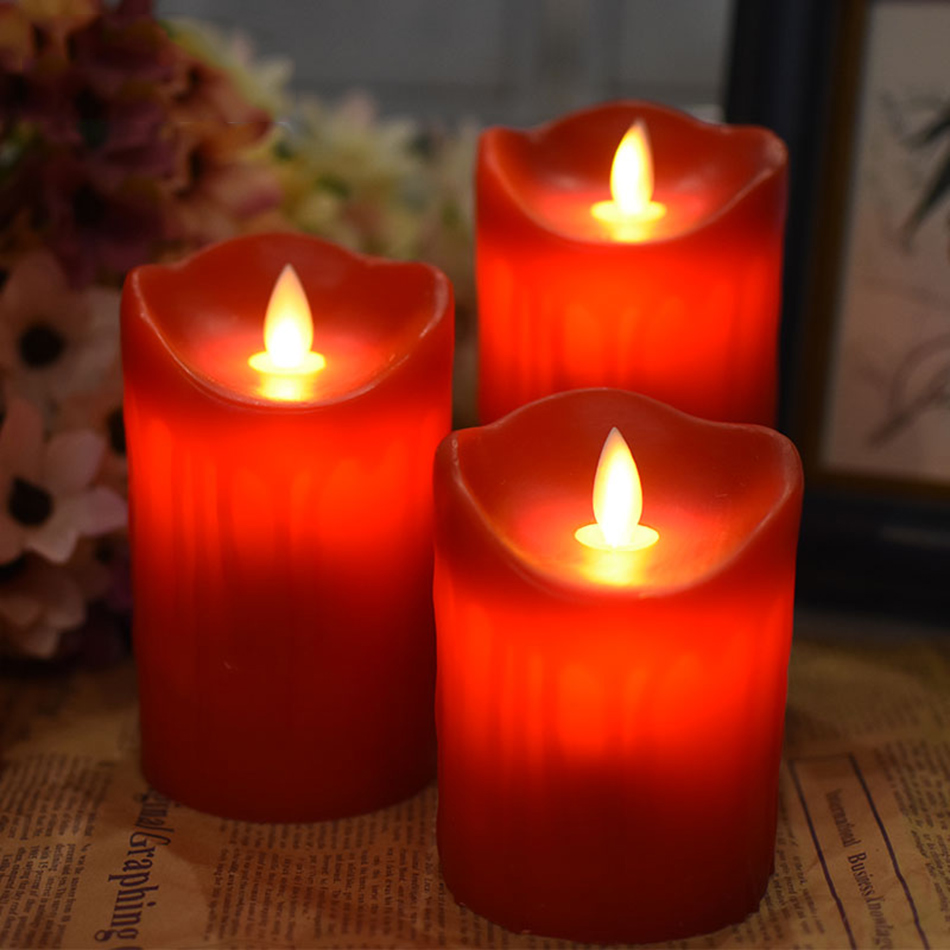 Paraffin wax red led candle,Tear dripping finish candle for wedding event party,Home decoration,Christmas/Halloween candles