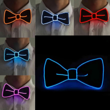 Fluorescent El Bow Tie Luminous Flashing Led Light Up Bow Tie Fluorescent Wire Necktie Party Lights Costume Decorations