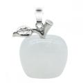 Handmade Craved 20MM Crystal Apple Pendant Necklace