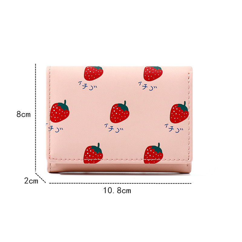 PURDORED 1 Pc Women Folding Card Wallet Female Lady Business Card Holder Short Girl Coin Purse Simple for Women Card Holder