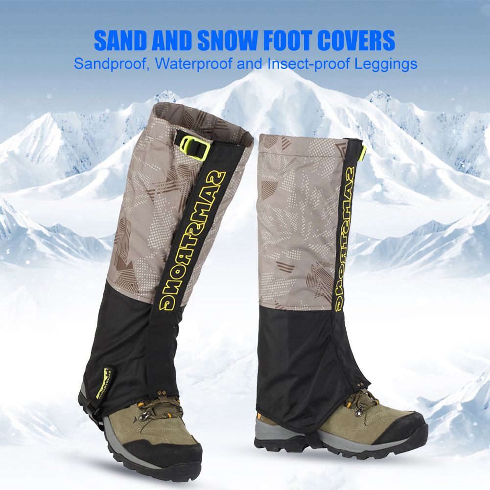 1 Pair Breathable Climbing Skiing Waterproof Boots Snow Leg Warmer Outdoor Camping Hiking Gaiters Shoes Cover Winter Warm Supply