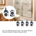 THGS 8Pc Shower Door Castors Rolls Shower Door Rollers Sliding Door Roller Guide Shower Spare Parts Glass Door Pulleys Wheels