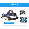 New searchlight 3 LED frog eye headlight COB high power DC rechargeable headlamp outdoorcamping light with tail warning light