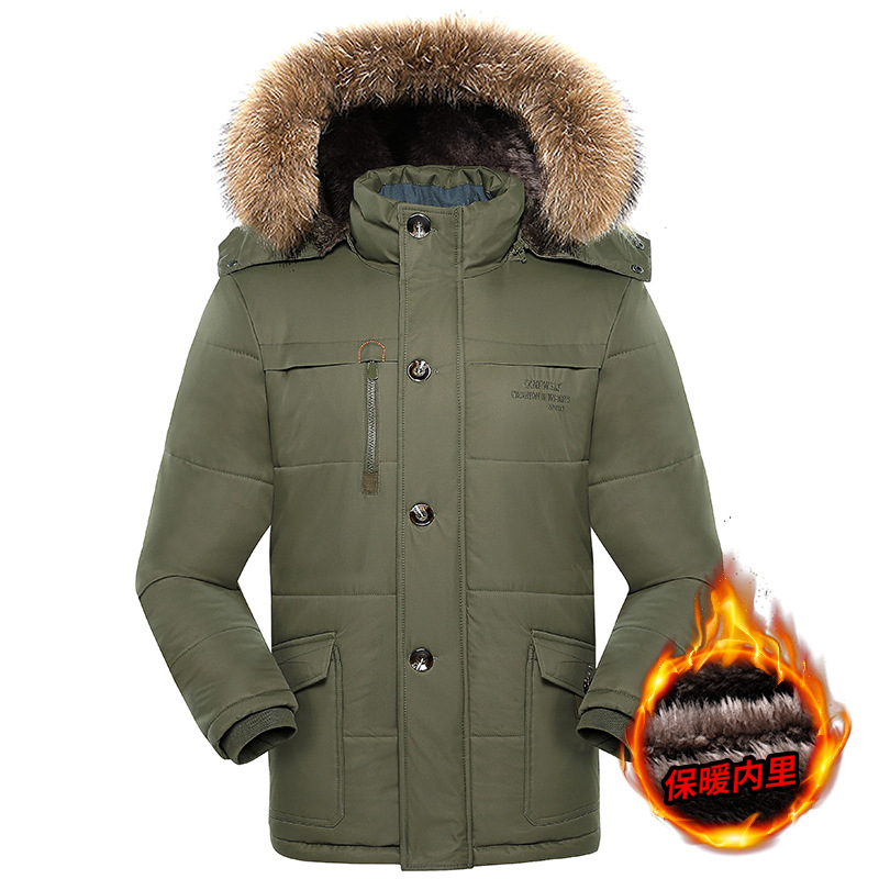 Winter Jacket Men Fur Collar Coat Winter Outdoor Jacket For Men Outside Working Coat Softshell Thick Jacket Fleece Lined Warm