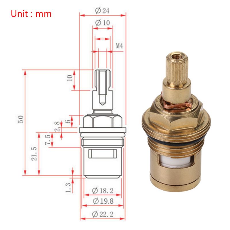 Brass Ceramic Thermostatic Valve Faucet Cartridge Bathroom Hot Cold Water Mixer Valve Water Temperature Ajustment Kit