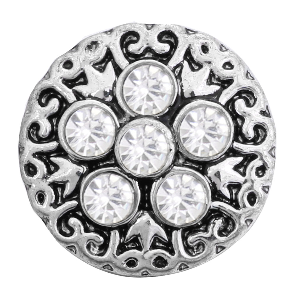 10pcs/lot Interchangeable Snap Button Jewelry White Rhinestone Mini Flower Snap Buttons Fit 12mm Snap Bracelets DIY Accessory