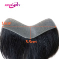 Men Toupee 100% Human Hair Piece V Loop Front Toupee for Men Thin Skin PU Men Wigs 6inch Remy Hair Replacement Natural Color