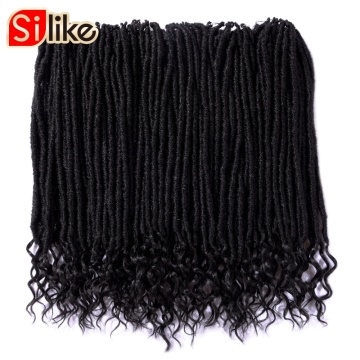 Silike Goddess Faux Locs Crochet Hair 14 18 Inch Natural Pre Looped Synthetic Crochet Braiding Hair Extension 24 Stands/Pack