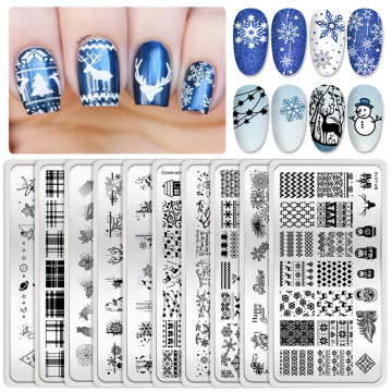 BORN PRETTY Christmas Design Stamping Plates Nail Art Image Plate Printing Stencil Tools Stamp Template Stainless Steel Plate