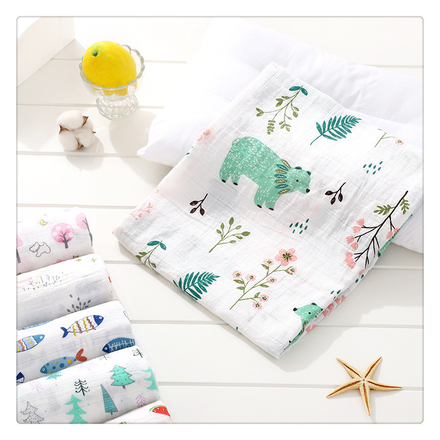 Baby Blanket Bath Towel Bamboo Swaddle Blanket Diaper Gauze Muslin Blanket 120 Baby Blankets Newborn Blanket Swaddle Cotton
