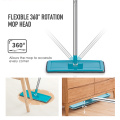 Flat Mop Bucket System Separates Dirty and Clean Water Hands Free Self Cleaning System Washable & Reusable Microfiber Pads