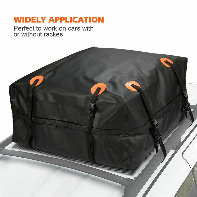 96X96X46cm Car Roof Top Bag Roof Top Bag Rack Cargo Carrier Luggage Rooftop Black Storage Travel Waterproof SUV Van for Cars