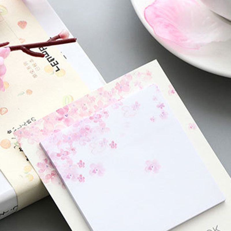 Fresh Cherry Sakura Natural Memo Pad Sticky Notes Shopping Check List School Supply Label G92E