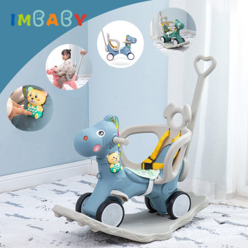 IMBABY Kids Animal Rocking Horses Multi-functional Rocking Chairs Trojan Toys Baby Play Baby Walker Indoor for Girl Boy Toy Gift