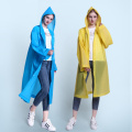 Men and women adult thick non-disposable raincoat outdoor travel EVA button hooded fashion waterproof lightweight poncho