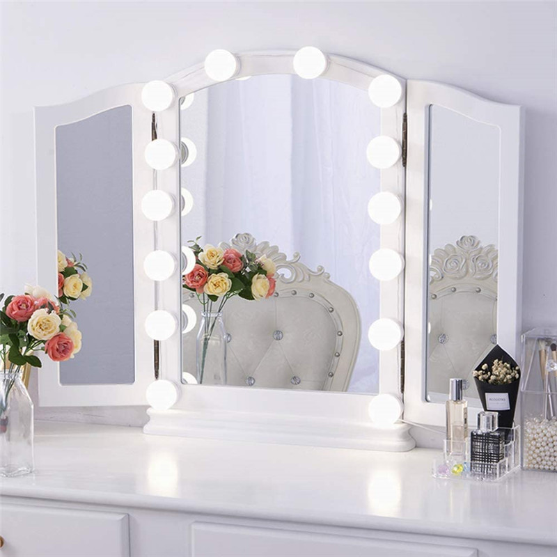 5V Touch Dimming Led Vanity Mirror Lights USB Hollywood Vanity Light Bulbs for Makeup Dressing Table Bedroom Bathroom Decoration