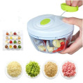 Food Chopper Manual Vegetable Cutter,Mini chopper and manual mixer with double blade