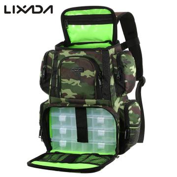Lixada Fishing Bag Tackle Bag Pack Large Cpacity Nylon Outdoor Waterproof Shoulder Hand Bag with/without 4 Fishing Tackle Boxes