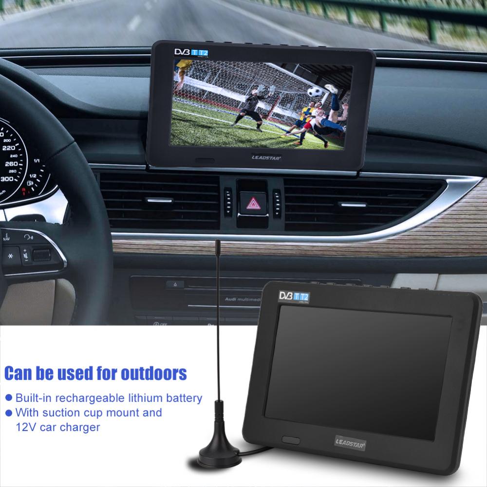 LEADSTAR 7inch DVB-T-T2 16:9 HD Digital Analog Portable TV Color Television Player for Home Car for UK Plug