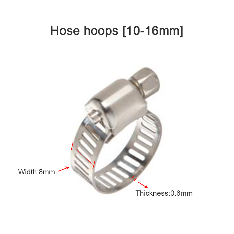 5pcs 6mm-25mm Stainless Steel Mini Fuel Line Pipe Hose Clamp Clip Optional Size for Air Hose Water Pipe Fuel Hose Silicone