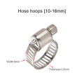 5pcs 6mm-25mm Stainless Steel Mini Fuel Line Pipe Hose Clamp Clip Optional Size for Air Hose Water Pipe Fuel Hose Silicone