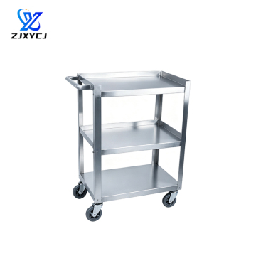 3-Tier Stainless Steel Utility Cart with Push