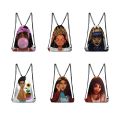 HUMERPAUL Cute African Girl Drawstring Gym Bag School Library Swimming Travel Adult Teenagers Sports Backpack Daypack