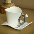 XinChen New Direct Sales Creative Heart-Shaped Ceramic Cup European Coffee Heart-Shaped Tea Cup Couple Cup Mug Coffee Cup