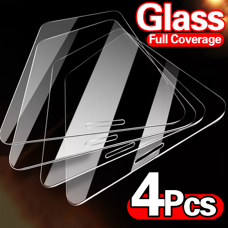4PCS Full Cover Protective Glass On For iPhone 12 11 Pro Max X XR XS MAX Tempered Glass For iPhone 12 Pro Mini Screen Protector