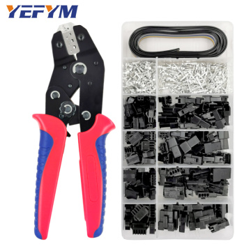 YEFYM SN-2549 dupont crimping pliers 0.08-1mm2 with 590pcs/box SM2.54 terminal box Car connector cable electrician tools