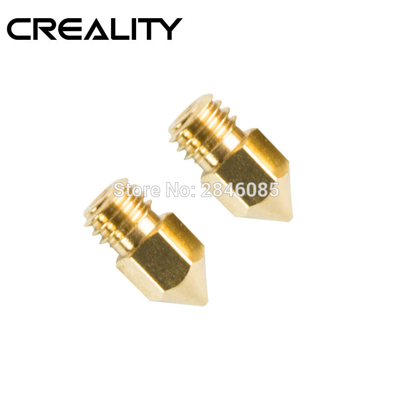 10Pcs/Lot 3D Printer Brass Copper Nozzle Sizes 0.2mm 0.3mm 0.4mm 0.5mm 0.6mm 0.8mm Extruder Print Head For 1.75mm MK8 Makerbot
