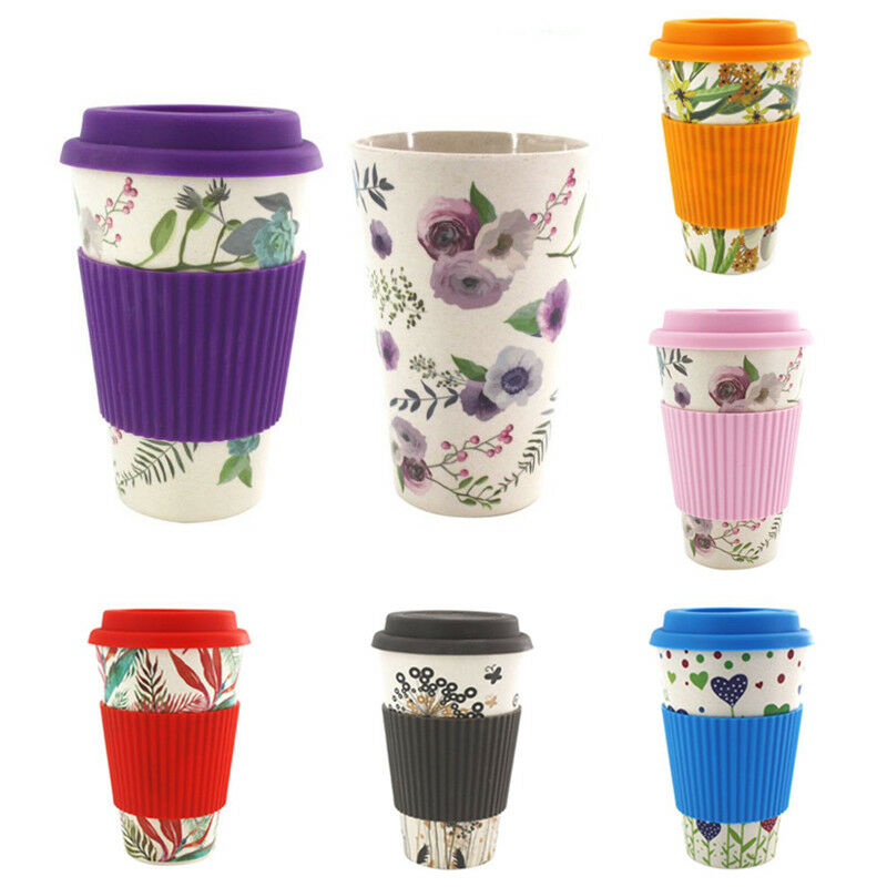 New Travel Reusable Bamboo Fibre Coffee Cup Mugs Drink Cups Eco-Friendly Coffee Tea Water Juice Mug Gift For Outdoor Portable