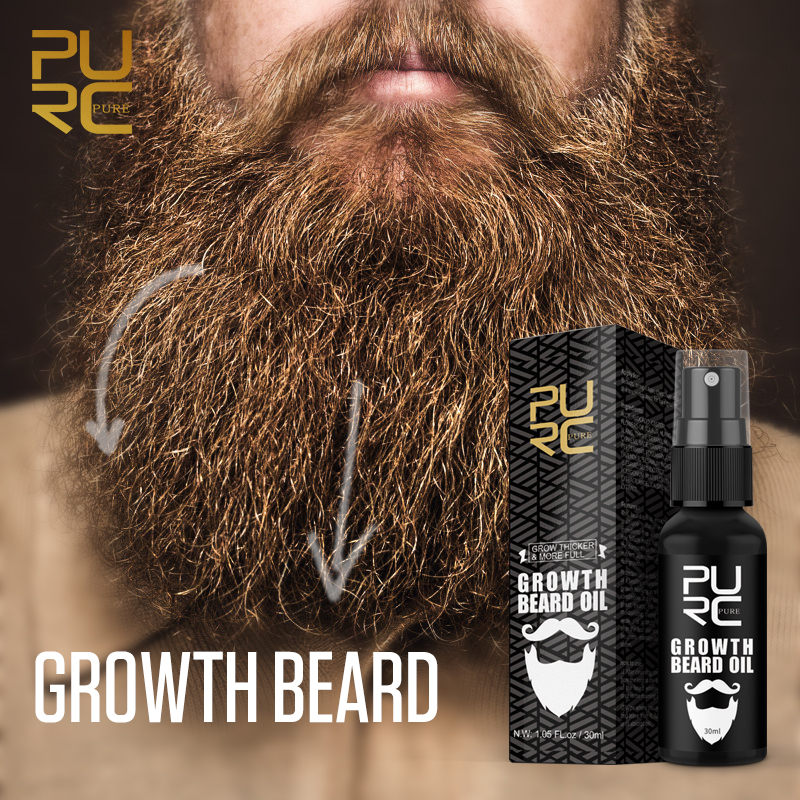 Pure Beard Growth Oil Men Anti Hair Loss Grow Moustache Essence Oil Thicker Fuller Gentlemen's Beard Hair Extension Pro 30ml