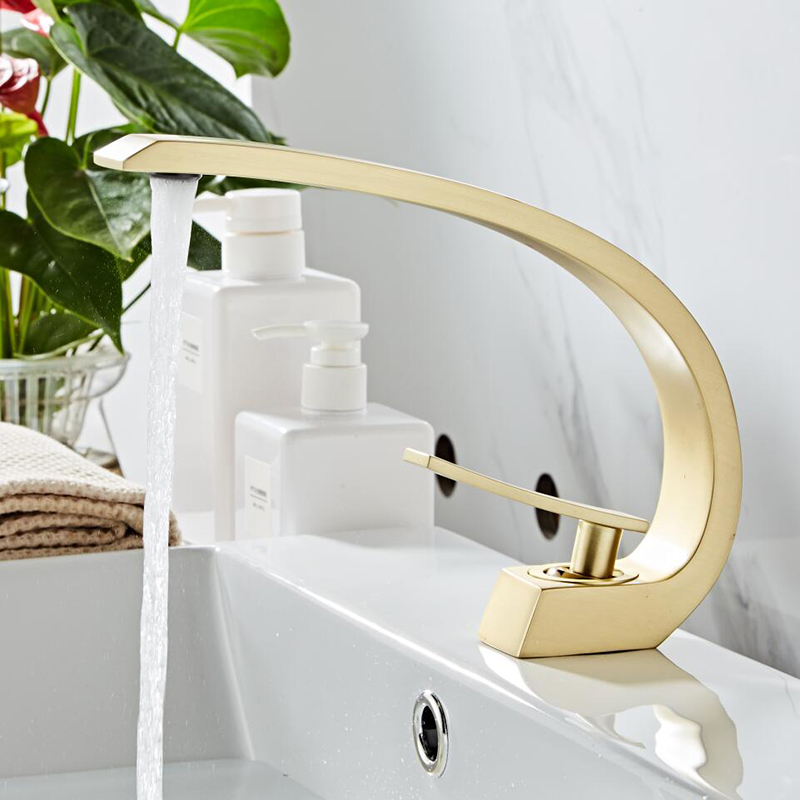 Bathroom Sink Basin Faucet Deck Mount Bright Orange Washing Basin Mixer Water Taps Creative Hot Cold Water Crane Mixers