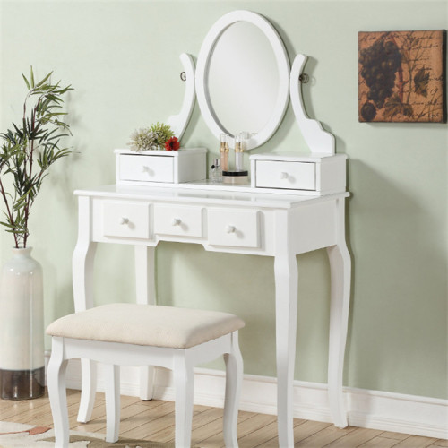 Supply Gold Wood Makeup Vanity Table and Stool Set with High Quality