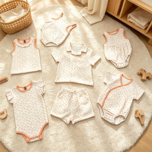 Floral Print Muslin Newborn Summer Outfit Collection