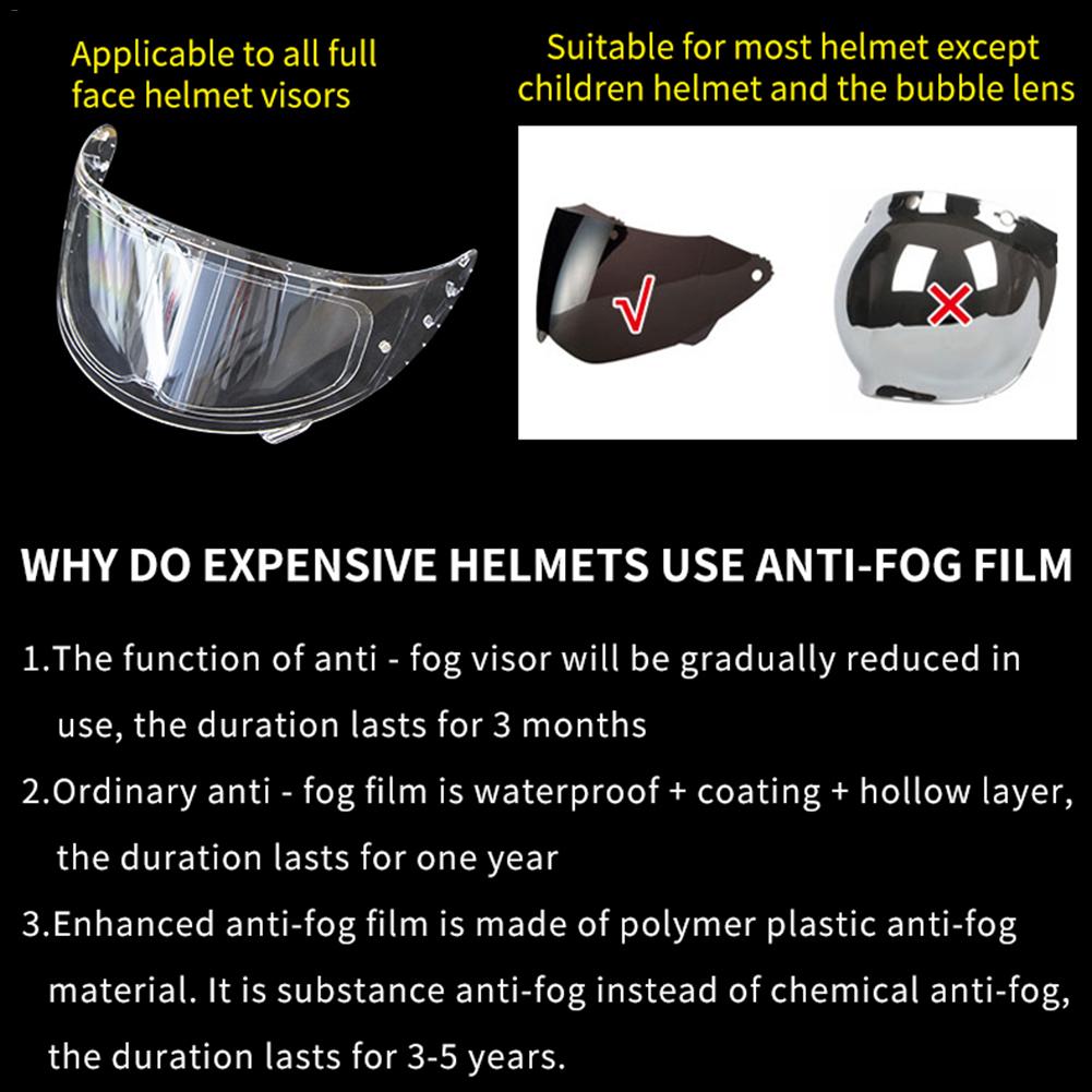 Helmet Clear Lens Anti-Fog Patch Film Motorcycle Antifog Lens Patch Visor Lens Sticker Motorbike Helmet Accessories