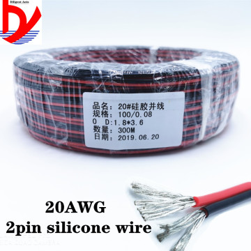2pin Extension Cable Wire Cord 20awg Silicone Electrical Wire Cables 2 Conductor Parallel Wire line Soft copper wire