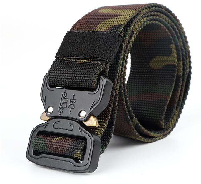 Army Tactical Belt Nylon Military Belt Wide Metal Buckle Adjustable Heavy Duty Waist Belt Hunting Camping Training Accessories