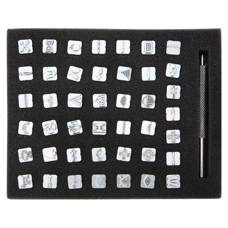 Excellent Carbon Steel Stamping Symbol Set 49 Stamps Metal Printing Decoration for Metal Jewelry Tandy Leather Leathercraft