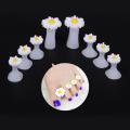 New 8pcs Soft Silicone Toe Separator Foot Finger Divider Form Manicure Pedicure Care Nail Art Tool Flower Holder Accessory TSLM1