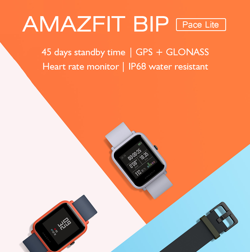 Second Hand Refurbished Global Version Amazfit Bip Smart Watch GPS 45 Days Standby Heart Rate Monitor IP68 Sports Smartwatch