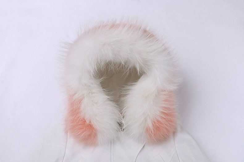 Women Collision Color Hoodie Parka Jacket