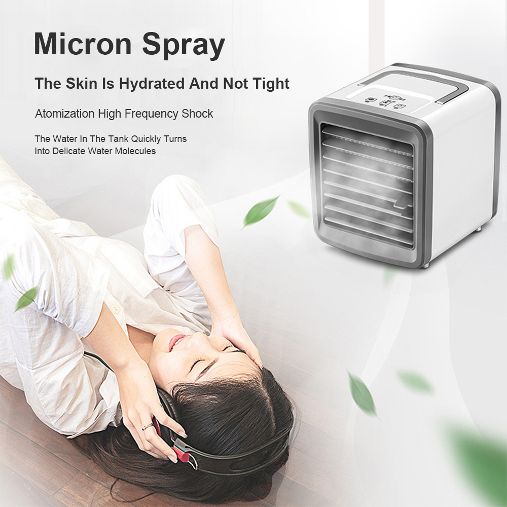 2020 Upgraded Air Conditioner Mini Cooling Fan Portable USB Rechargeable Air Conditioning Fan Home Office Desktop Fan